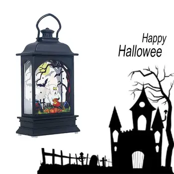 

Halloween Vintage Pumpkin LED Lamp Hanging Wind Light Portable Flame Party Props P31B