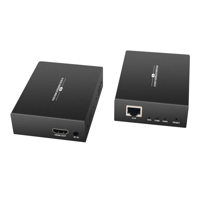 

Free shipping1080P RJ45 HDMI POE Extender Transmitter and Receiver Over IP with IR support one to many points with POE Switch