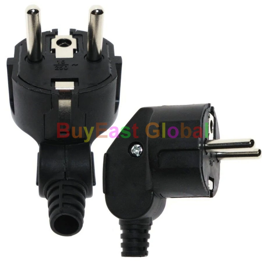 Упаковка 5) ЕС Schuko французский корейский 90 градусов под прямым углом DIY Rewireable Plug AC100~ 250 В 16A черный белый