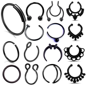 

1pcs U Shaped Fake Nose Ring Hoop Septum Rings Acrylic/Stainless Steel Nose Piercing Fake Piercing Oreja Pircing Jewelry