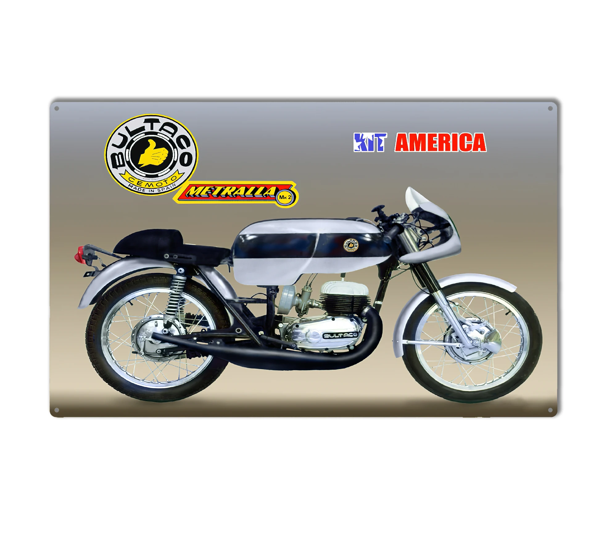 Bultaco Bultaco 125 Aire 1961 Motorcycle vintage garage workshop metal tin sign 