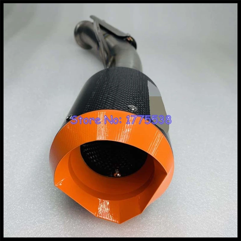 Titanium Alloy Motorcycle Exhaust Slip-on for KTM 790 890 Duke 2018-2023 with Carbon Exhaust Muffler Titanium Link Pipe Cover - Image 4
