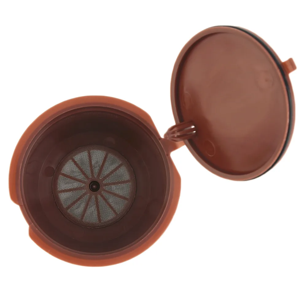 3Pcs Eco-friendly Brown Reusable Coffee Capsule Plastic Refillable Compatible Coffee Filter Baskets Soft Capsules Taste Sweet