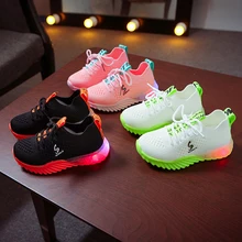 Zapatos Led de talla 21-30 para niños y niñas, zapatillas iluminadas, zapatos brillantes, zapatillas de deporte para niños y bebés con suela luminosa