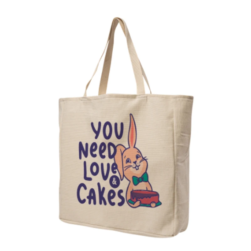 

4pcs/lot Handbag Sublimation Blank Shopping Bag Large Capacity Shoulder Bag Printing Custom Handbag 38x40cm Light Beige