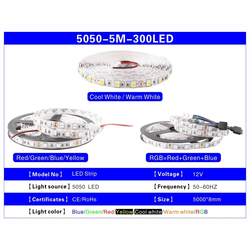 5 м/лот Светодиодная лента DC12V 5050 2835 60 светодиодов/м гибкая светодиодная