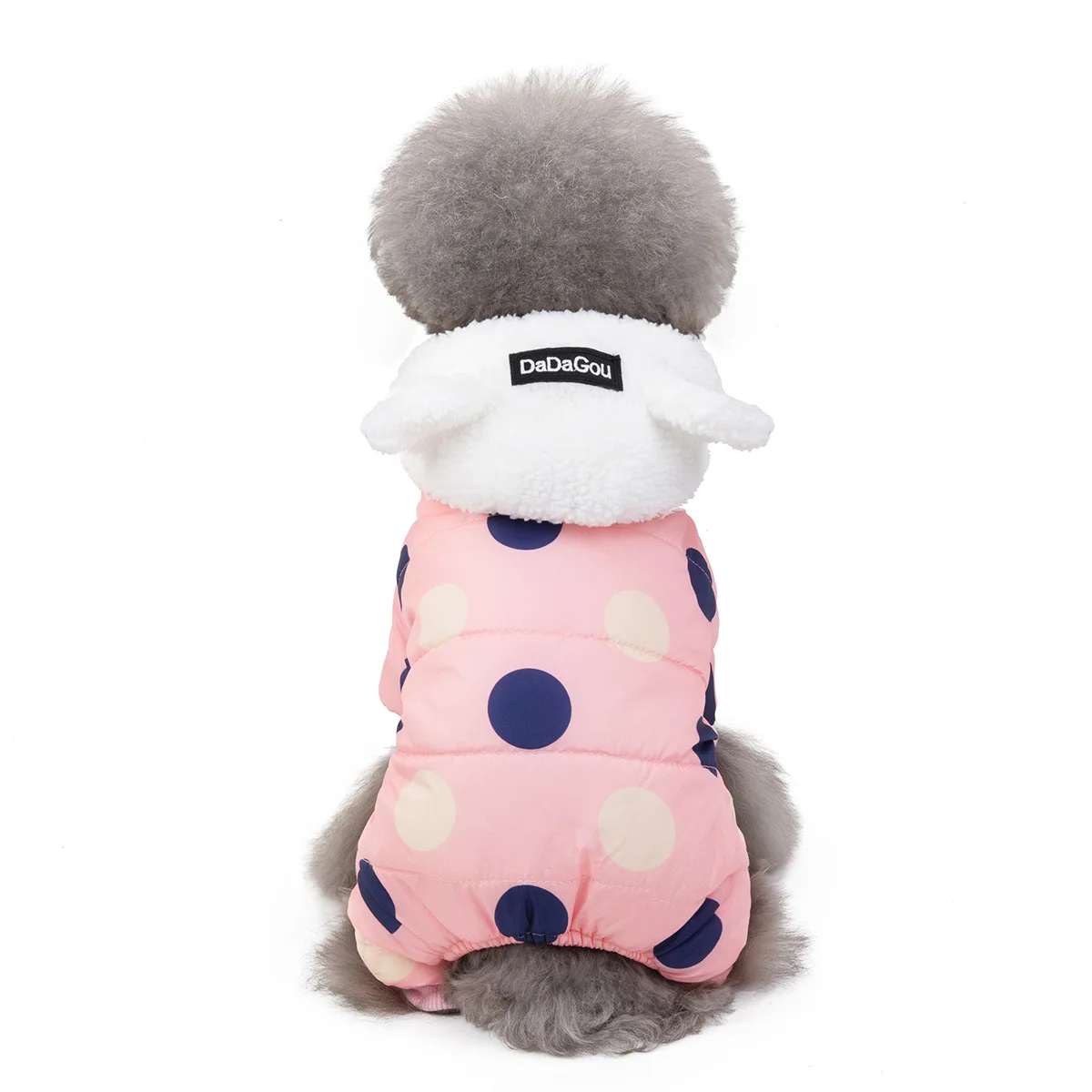 

Pet Small Dog Fall/winter Warm Hoodie Puppy Clothing Teddy Bichon Dog Big Polka Dot Four-Legged Cloth French Bulldog Cotton Coat