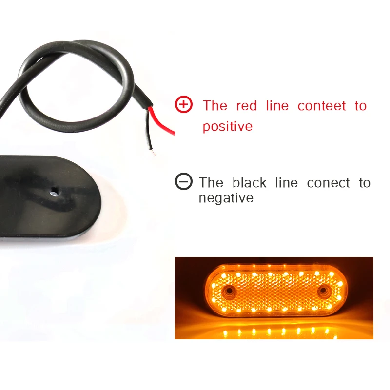 20LED Amber Side Marker Light 24V LED Rear Clearance Lamp Caravan Tail Lights For Truck RV Trailer Lorry Pickup Boats 10x led tail lights led marker lights