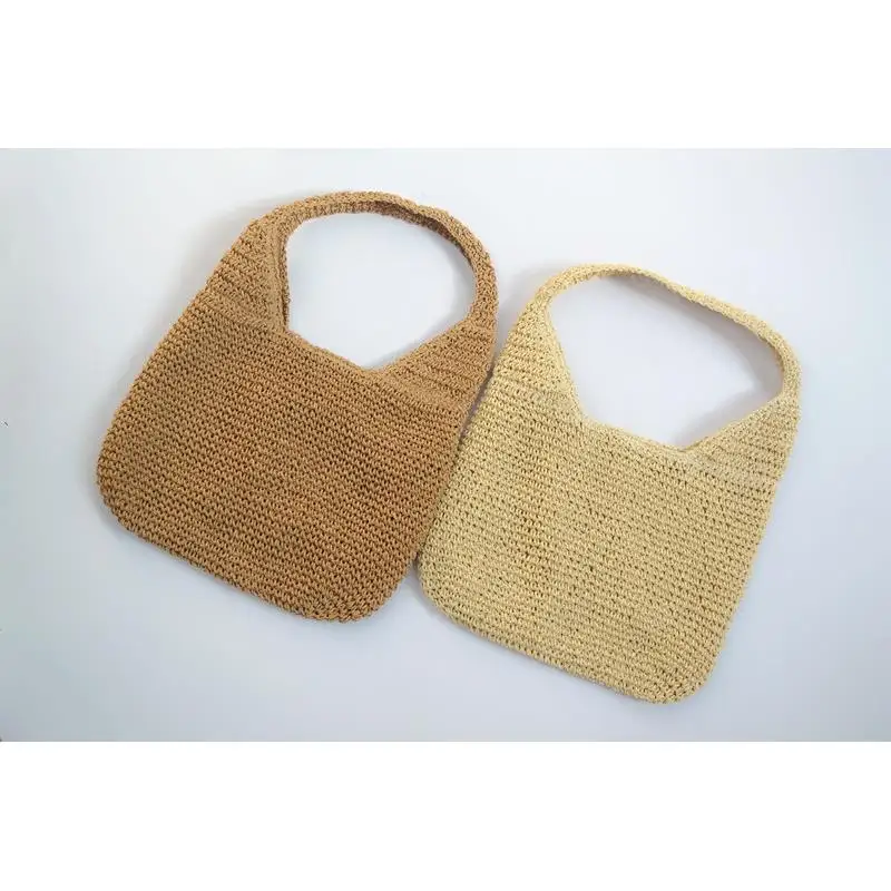 40x32CM New  Female Summer Simple Straw Bag Shoulder Bag Crochet Bag Beach Bag a6225