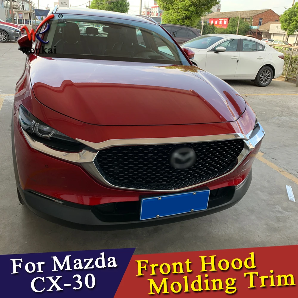 ABS Chrome для Mazda CX 30 2020 передняя крышка двигателя решетка защита Бампера молдинг