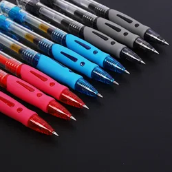 Bolígrafo retráctil de Gel para estudiantes, suministros escolares, 10 piezas, 0,5mm, color rojo, azul, negro, papelería japonesa, tipo prensa