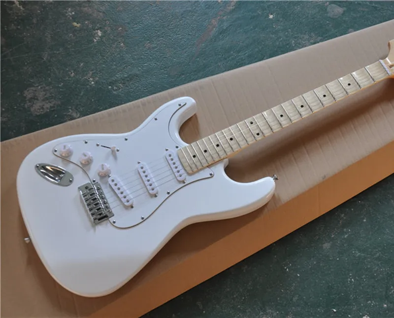 

6-String Electric Guitar,Left-hand Version,White Color Body and Scalloped Maple Fingerboard,22 Frets and can be Customized