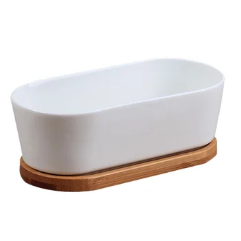 

2pcs Succulent Plant Pots Durable Practical Succulent Container Bonsai Pots Ceramic Flowerpots for Shop Office