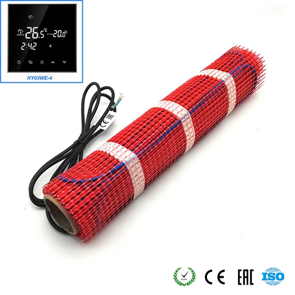 Minco Heat 5 м x 50 см плитка коврик с подогревом стекловолоконная сетка водонепроницаемый греющий кабель коврик 230 В 150 Вт/м2 - Цвет: With HY03WE-4
