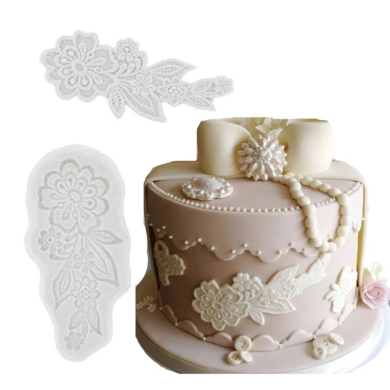 Винтаж кружевное платье с цветочным рисунком формы Fondant(сахарная) тортов Декор Инструменты, силиконовые формы Sugarcrafts д шоколад оборудование для выпечки тортов Gumpaste Fimo игровое тесто