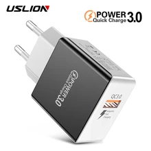 USLION USB быстрое зарядное устройство Быстрая зарядка qc 3,0 EU/US/Plug мобильный телефон настенные зарядные устройства для samsung Apple iphone sony Xiaomi huawei