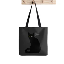 

Shopper Spiral Strong Enough Cat Bag Printed Tote Bag women Harajuku shopper handbag girl Shoulder shopping bag Lady Canvas Bag