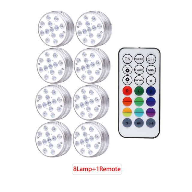 underwater pond lights 13 LEDs Underwater Light 16 Colors RGB IP68 Waterproof Swimming Pool Light RF Remote Control Submersible Lights  For Pond Vase best underwater boat lights Underwater Lights