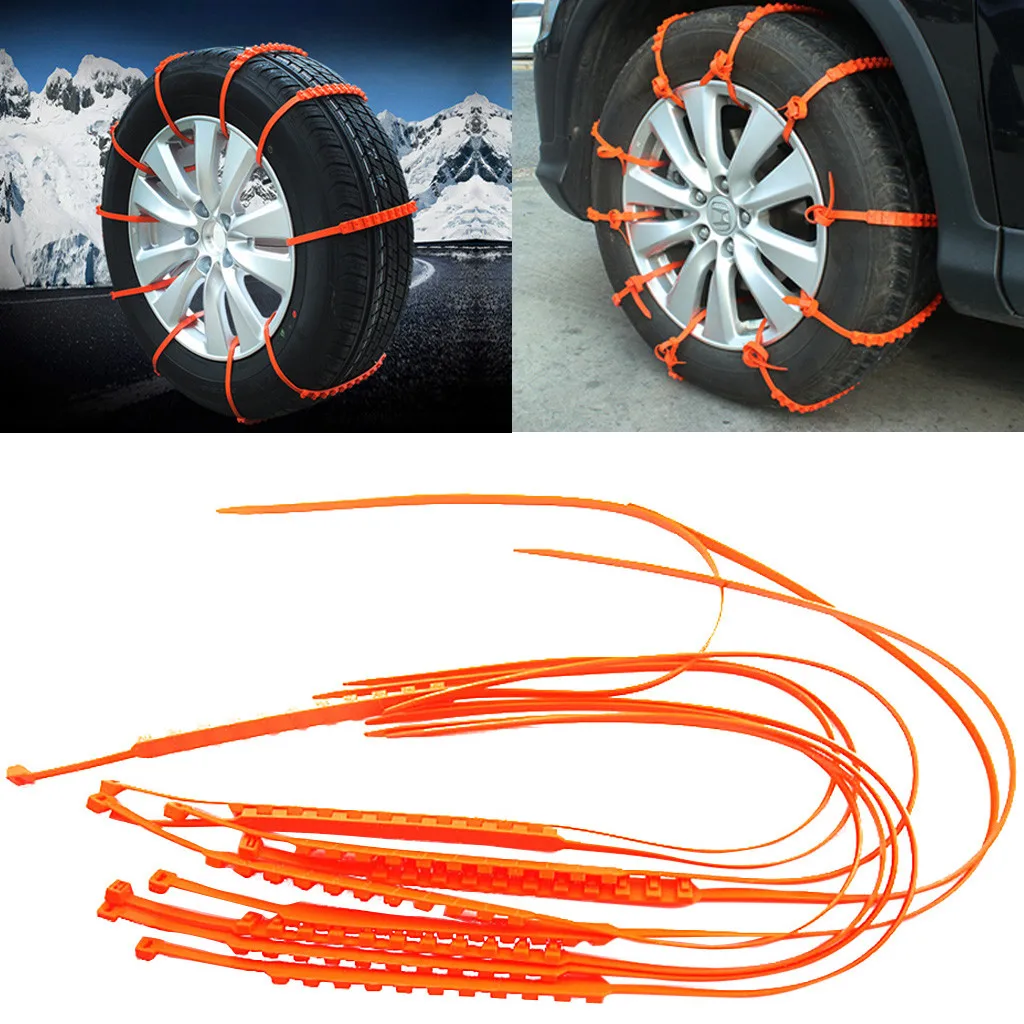 10pc Winter Antiskid Chains For Car Snow Mud Wheel Tyre Thickened
