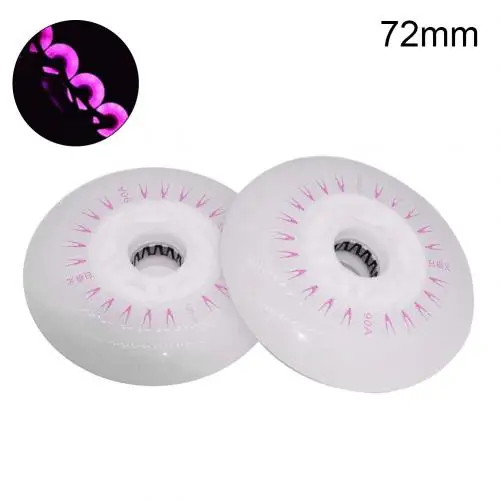 Pink 72mm Комплект из 2 предметов, детская одежда на рост 80, 76/72 мм встроенный Инлайн ролики с расположением колес колесики Скорость кататься на коньках светодиодный Раздвижные каток мигающий светильник крутящихся колесиках - Цвет: Pink 72mm