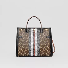 Burberry, средняя Холщовая Сумка в полоску с монограммой, женская сумка на плечо, модная роскошная дизайнерская сумка через плечо, 80216991