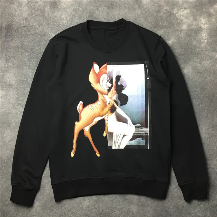 Новое поступление осенняя модная Толстовка с принтом Бэмби олень джемпер для