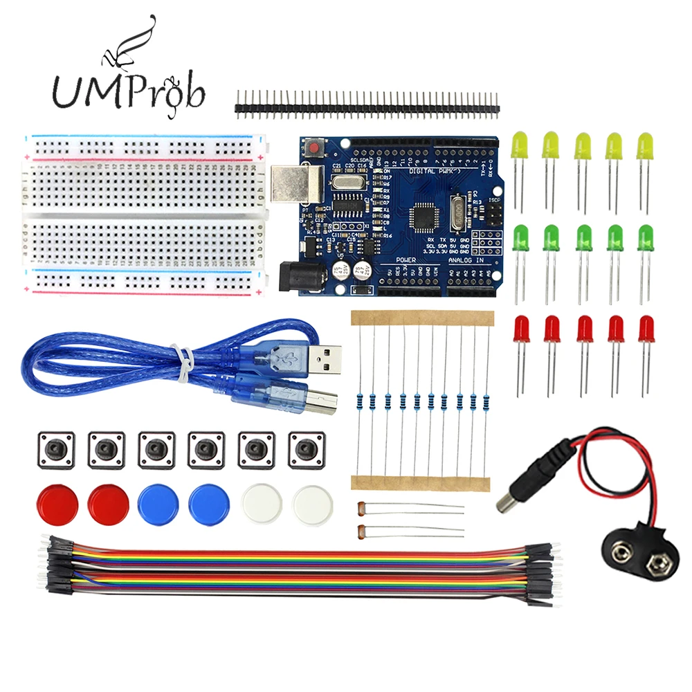 Стартовый набор UNO R3 мини Макет светодиодный Перемычка провода кнопка для arduino compatile