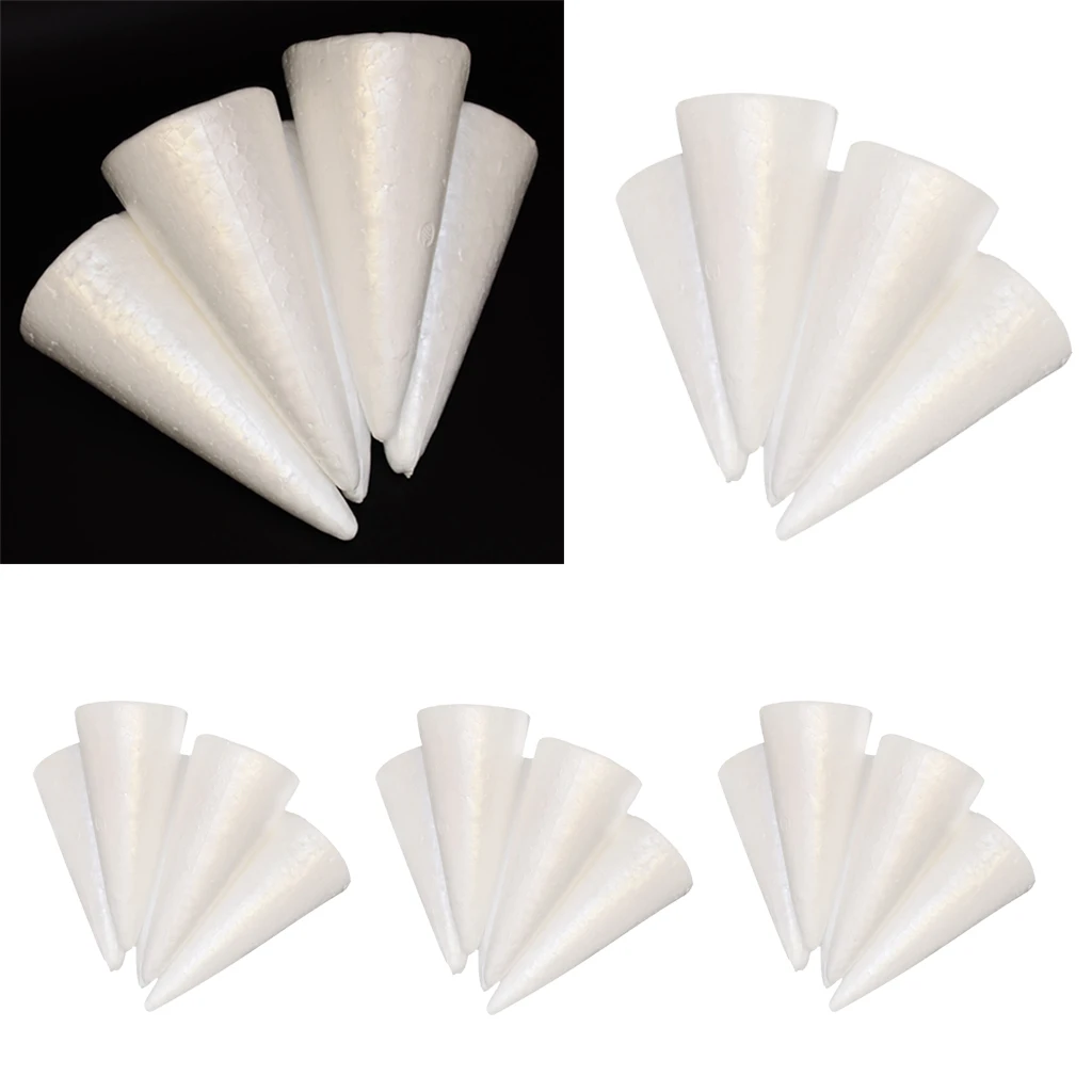 60 Pieces Of Ornaments Pendants Styrofoam Foam Cone Shape DIY Creative Home Decoration