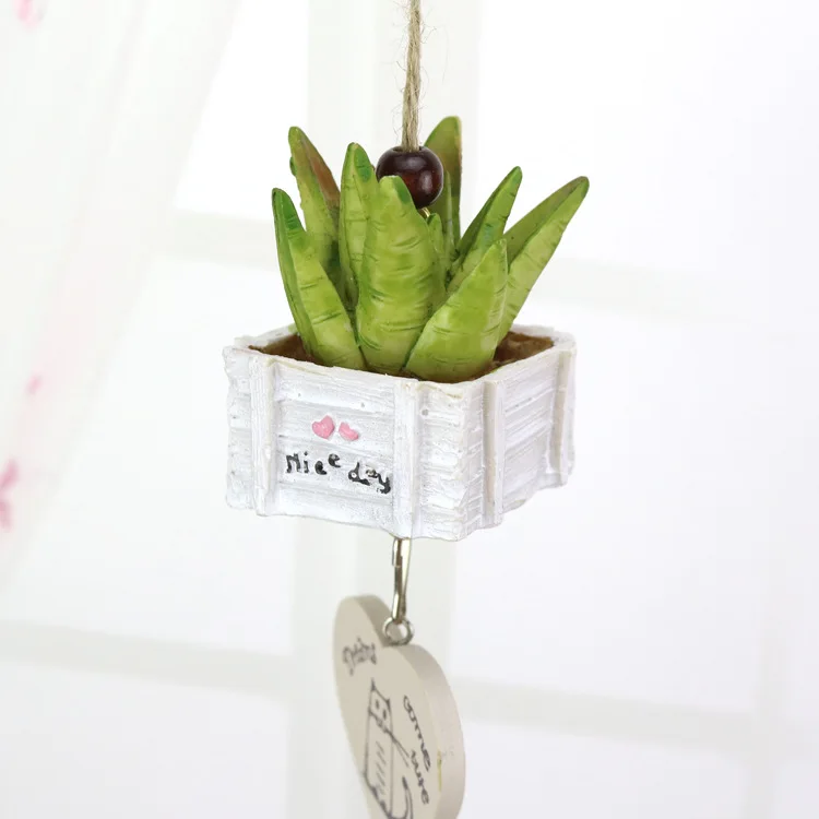 Creative Potted Plant Artificial Succulent Pant Creative Japanese Style Iron Art Metal Wind Chime Hanging Decoration Bell Birthd