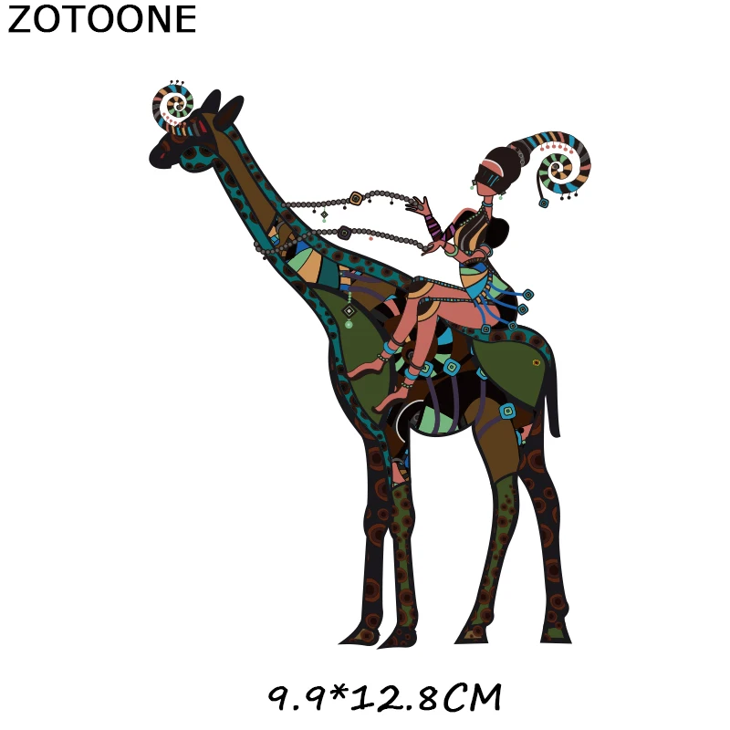 Наклейки на одежду с изображением жирафа енота, железные нашивки, сделай сам, нашивка с теплопередачей для одежды, футболка для мальчиков и девочек, украшение с аппликацией - Цвет: ZT1408