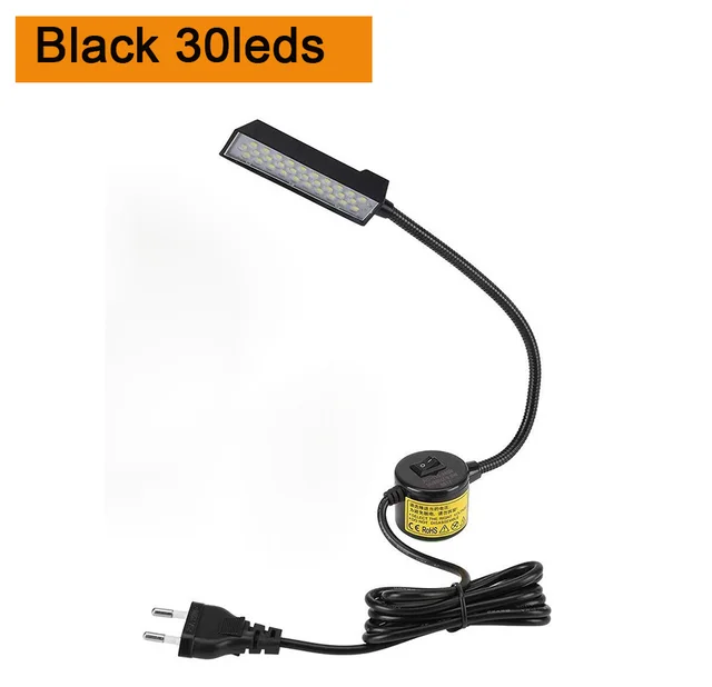 Super Bright LED Sewing Machine Light 10/20/30 LED Multifunctional Gooseneck Work Lamp for Lathes,Drill Presses,Workbenches Black 30leds