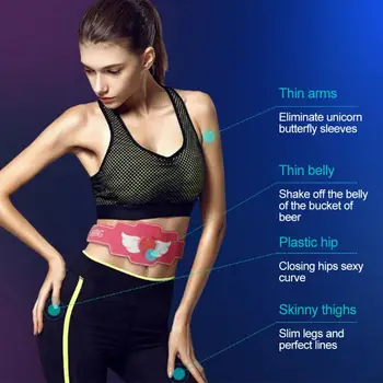 

Rechargeable Electric Abdominal Waist Leg Hip Muscle Stimulator Slimming Massage Unisex Body Trainer Exercise Muscle