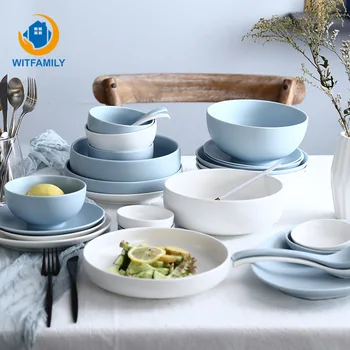 

Nordic Matt Cutlery Set Ceramic Salad Dish Simple Household Dish Plate Dessert Plate Steak Salad Cake Plates Western Dish
