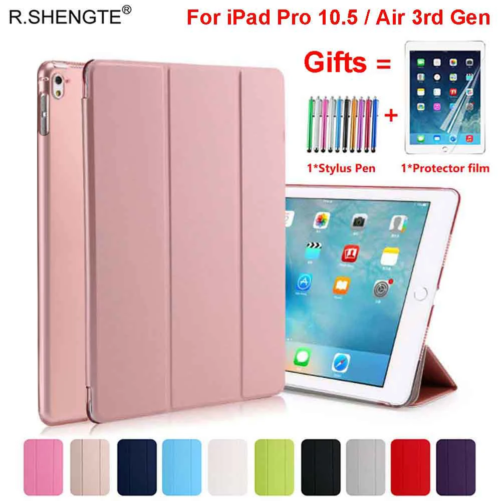 

For iPad Pro 10.5 Case Ultra Slim Pu Leather Folio Stand Smart Cover for iPad Air 2019 3rd Gen 10.5'' Case With Stylus Pen+Film