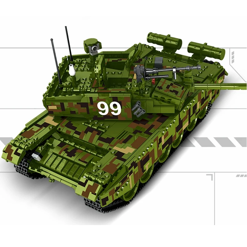 1339 Шт Военный Китай Тип 99 главный боевой танк оружие солдат набор модели строительные блоки игрушки для детей Подарки Brinquedos