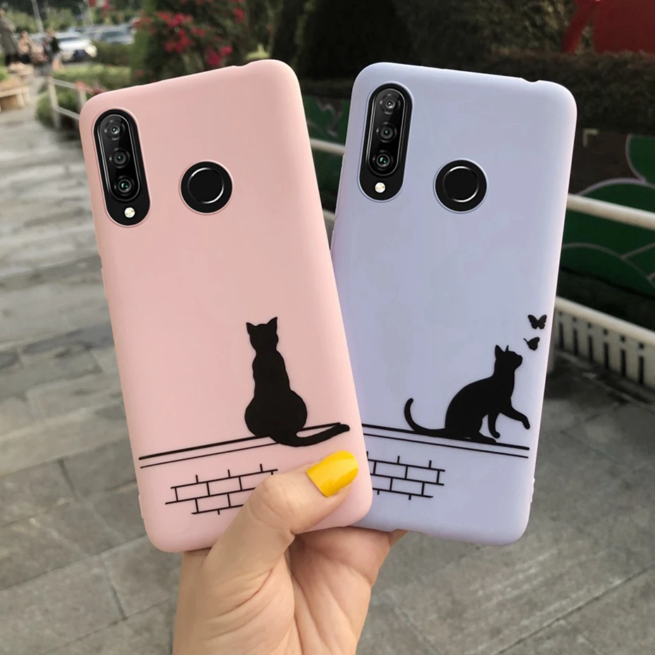 Чехол для Huawei P8 P9 P10 P20 P30 Lite 2017 Mate 10 20 30 P Smart 2019 Z милый чехол с кошкой и сердечком Honor 8