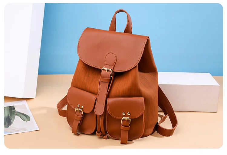Brown Black Women Backpack Soft Leather School Bag For Teen Girls Casual Travel Bagpack 2019 New Fashion Female Luxury Backpacks (8)