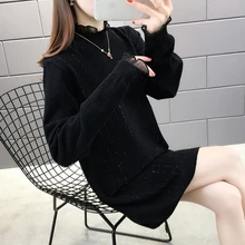 Номер 154233 Маленькая комната] средний и длинный бархатный сетчатый комбинированный и горячекатаный свитер 68