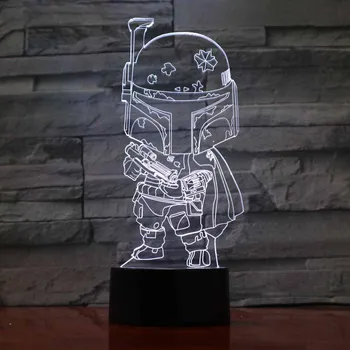 

Star Wars Warrior LED RGB Night Light 7 Color Change Desk Light 2243 Action Figure PVC Kids Toys Brinquedos Christmas Gift