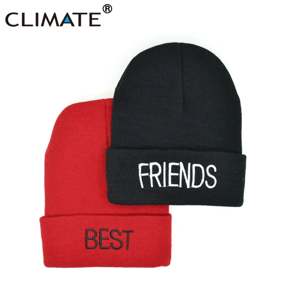 CLIMATE Best Friends шапка бини для мужчин и женщин зимний теплый вязаный Skullies Ladybro Compadre черная красная шапка бини для взрослых женщин Молодежная