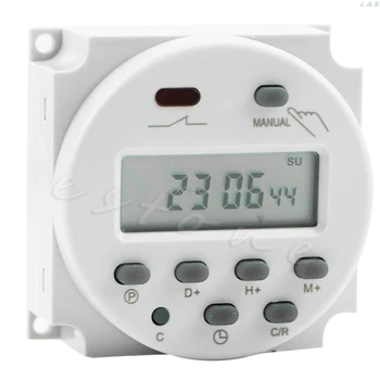 

AC 12V 16A LCD Display Digital Power Programmable Timer Time Relay Switch M07 dropship