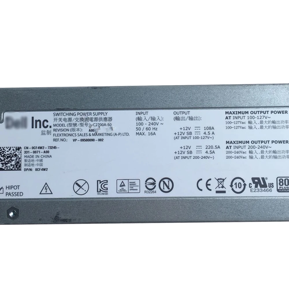 2700W Switching Power Supply G803N W31V2 E2700P-00 C2700A-S0 For DELL M1000E Blade Server Power Supply Module Original