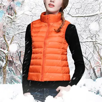 

Soft Comfortable Fashion Female Sleeveless Vest Jacket Women Down Vest Winter Warm Down Jacket Plus Size 1PC