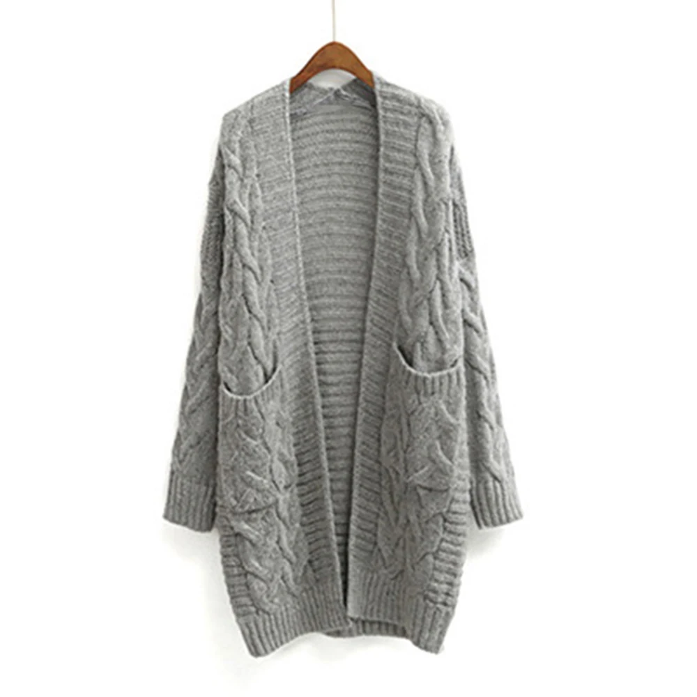 

JODIMITTY Autumn Winter Batwing long Sleeves Knitwear Cardigan Women smooth Knitted Sweaters pocket design Cardigan Female Coat