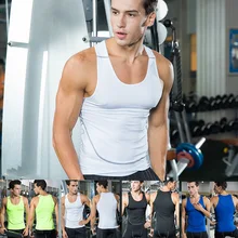 Спортивный Pro Мужской облегающий тренировочный жилет Спорт Фитнес баскетбол жилет впитывающие пот колготки