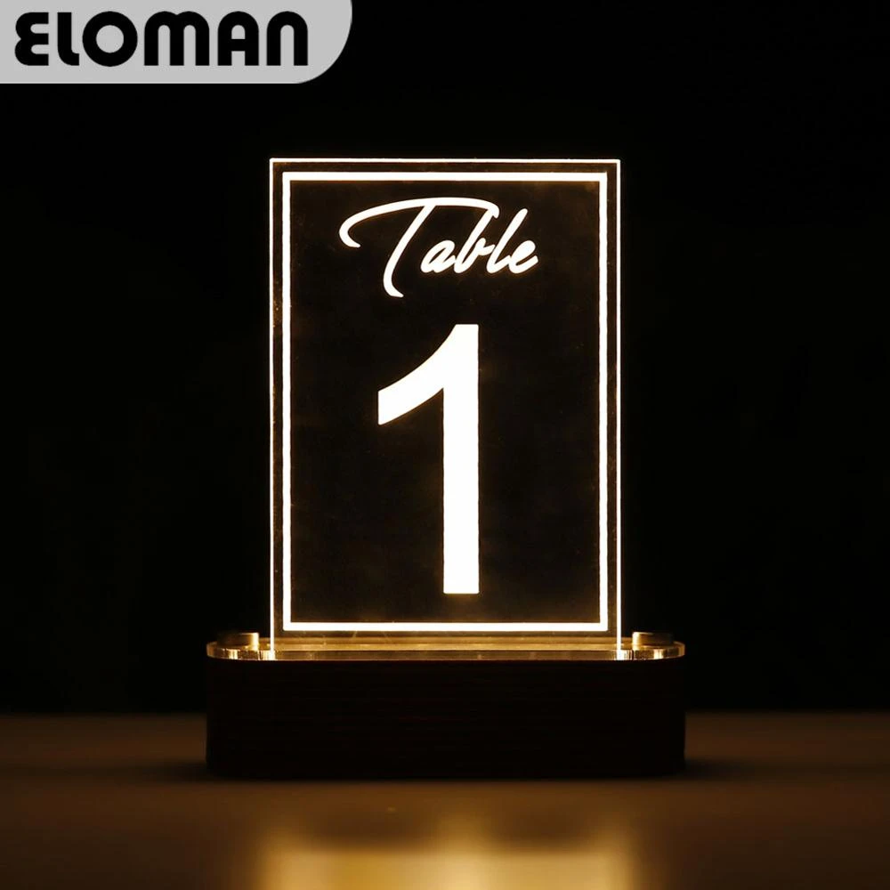 Led Wedding Table Number 150 Eloman Clear Acrylic Table Numbers For