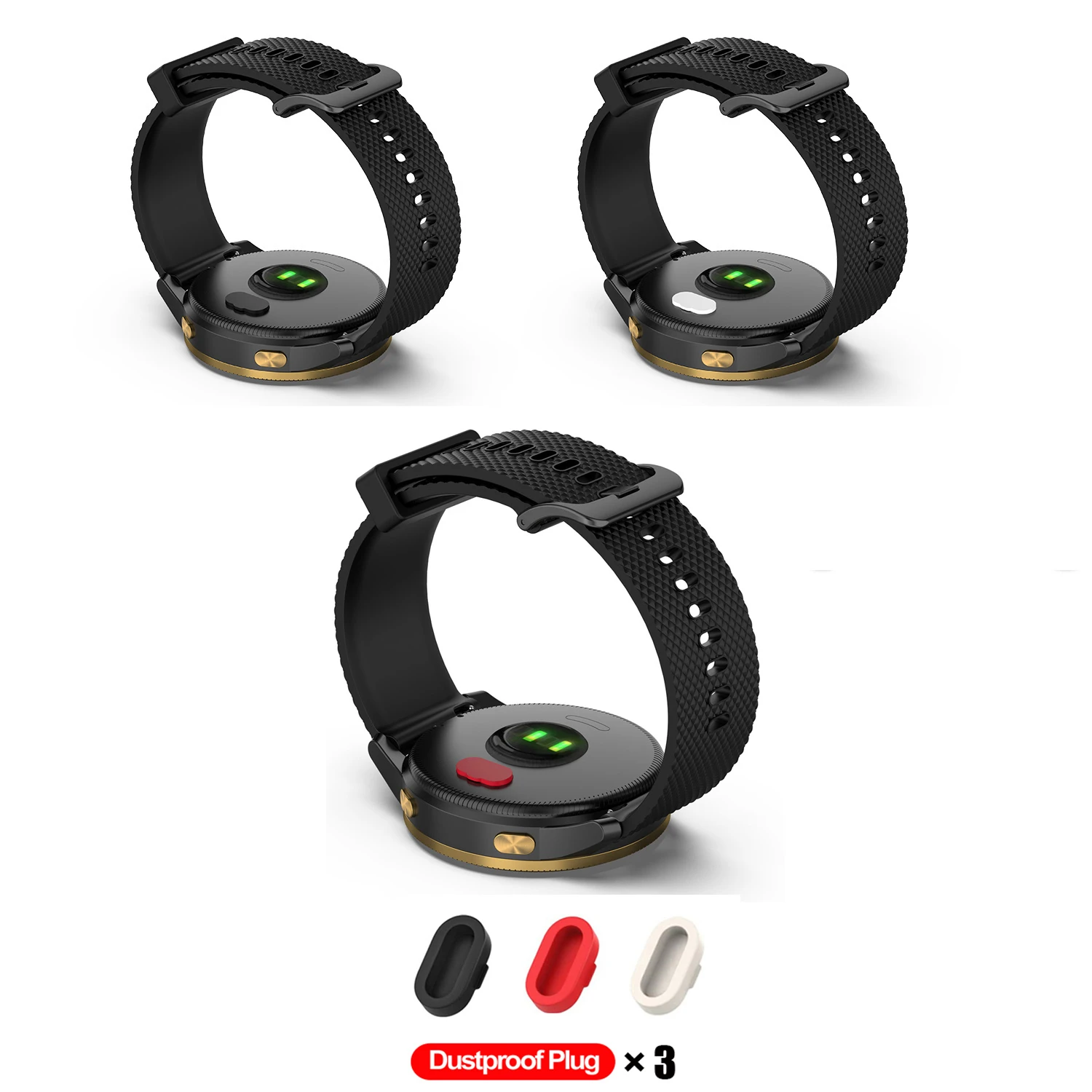 Silicone Dustproof Watch Strap with Secure Plug