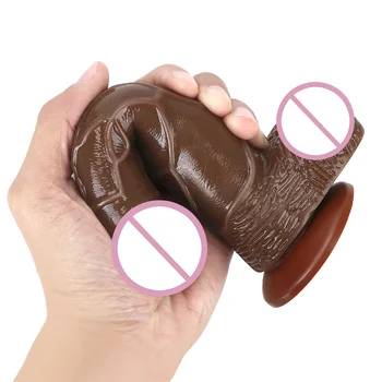 Realistic Dildo Strapon Flexible Penis With Suction Cup G Spot Vagina Stimulator Butt Anal Plug Female Masturbation M/L 5