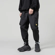 Мужские уличные черные брюки-карго в стиле хип-хоп Харадзюку с карманами, шаровары, штаны для бега, спортивные брюки в стиле хип-хоп