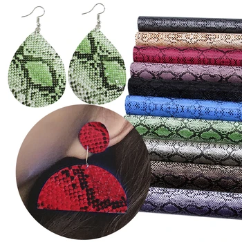 

David accessories 20*34cm 10pcs/lot Synthetic Leather Set Snake Pattern Faux Leather Sheets in Crafts DIY Bow Accessories,c8290